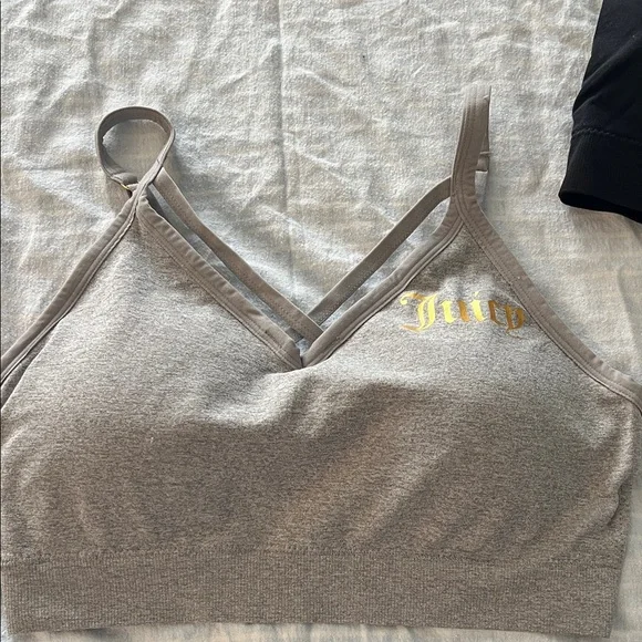 NWOT JUICY COUTURE  Black and Gray Bralette Set - Picture 5 of 9